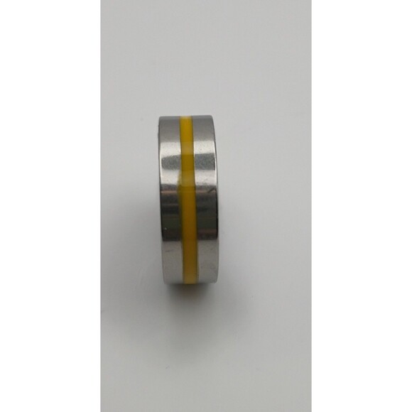 Unbranded Other - Silver And Yellow Striped Stainless Steel Ring U.S Size 20
